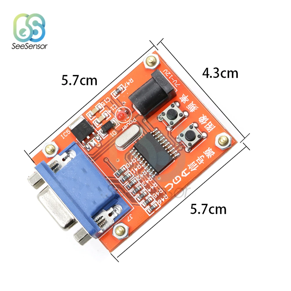 Генератор сигналов VGA тестер с ЖК дисплеем 7 12 В Входная мощность 640*480 800*600 1024*768