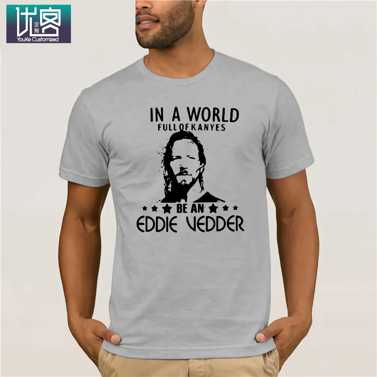 In A World Full Of Kanyes Be An Eddie Vedder футболка 2019 летняя мужская с коротким рукавом Забавные