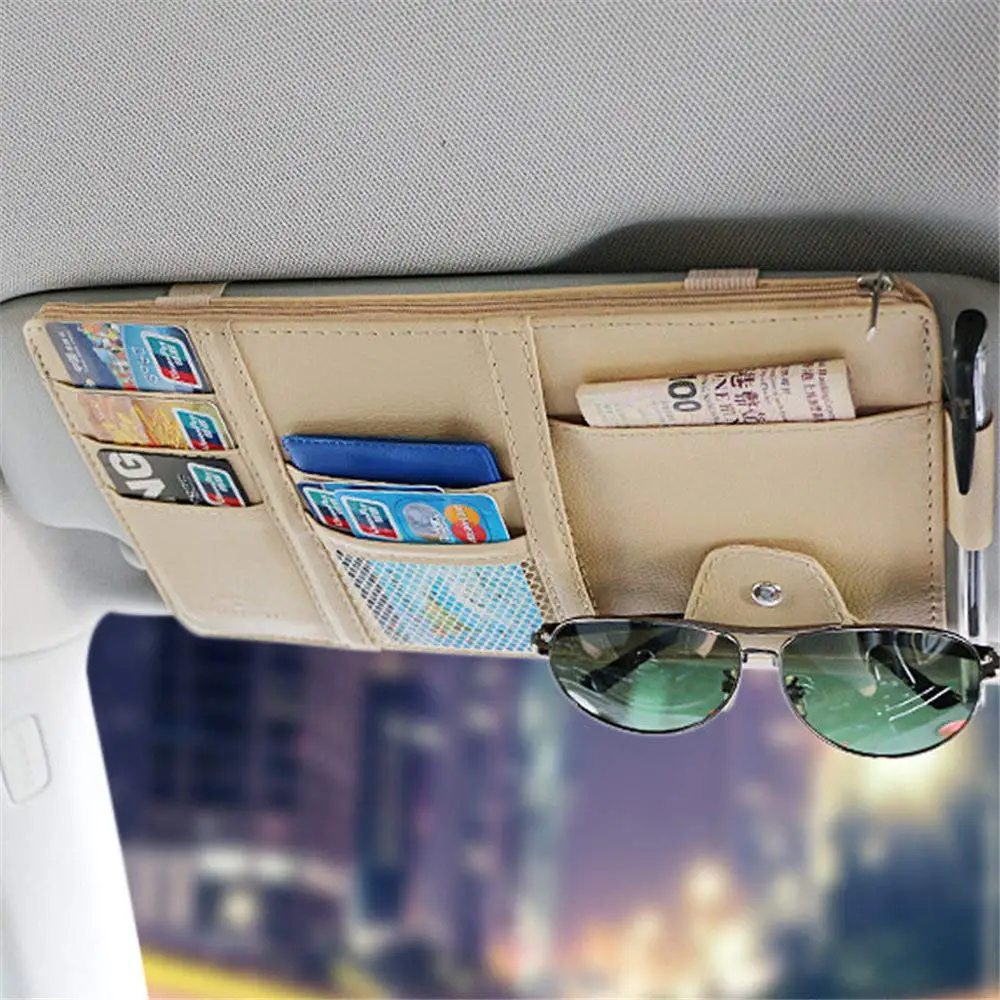 Автомобильный органайзер для солнцезащитного козырька из ПУ кожи