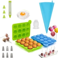 111pcs silicone mold cake tools round ball cake pop molds lollipop tray chocolate mould set mold for baking kitchen accessories