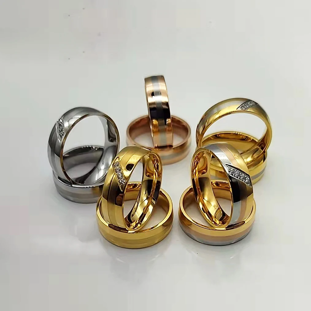 Набор свадебных колец для влюбленных комплект из 14 к позолоченного кольца на