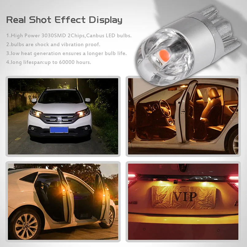 Светодиодсветодиодный лампа T10 W5W 2 шт. 3030 SMD 168 194 автомобильные аксессуары