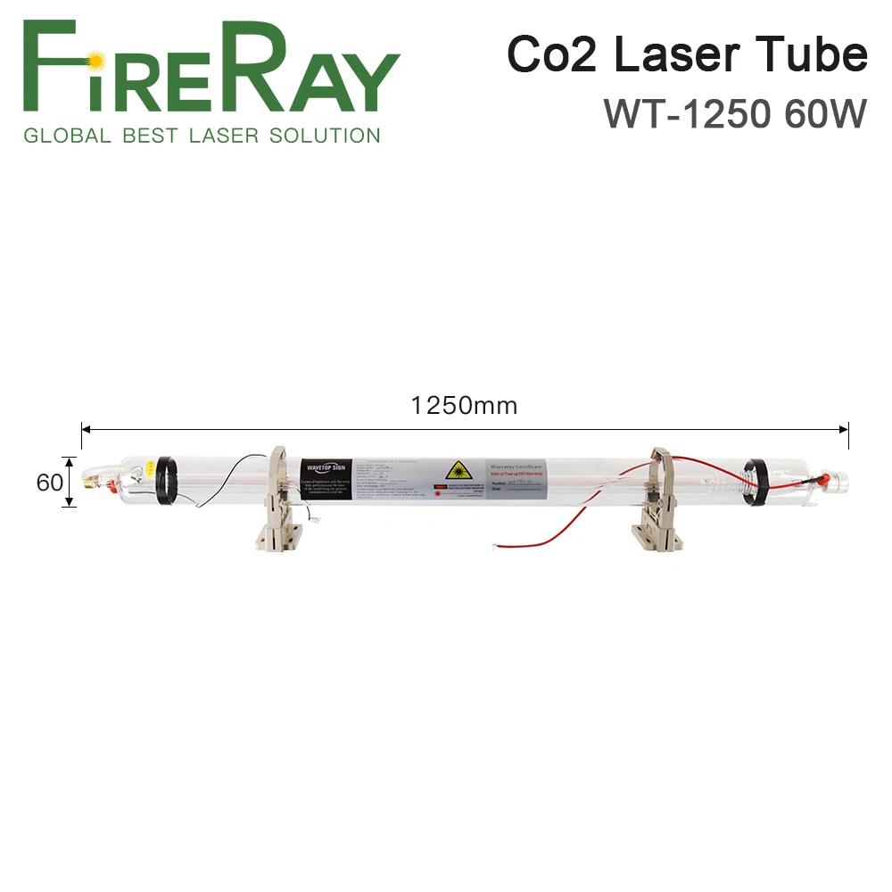 Лазерная трубка FireRay Co2 WT1250 60 Вт длина 1250 мм диаметр для лазерная резка
