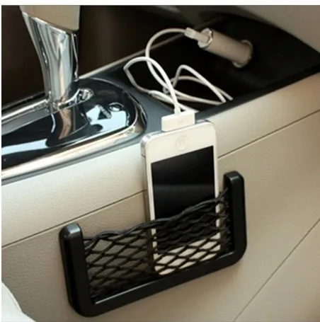 

15*8*1 cm Car Organizer Storage Bag Net Seat Side Back Storage Self-Adhesive Net Pocket Phone Holder Car Accessories Organizer