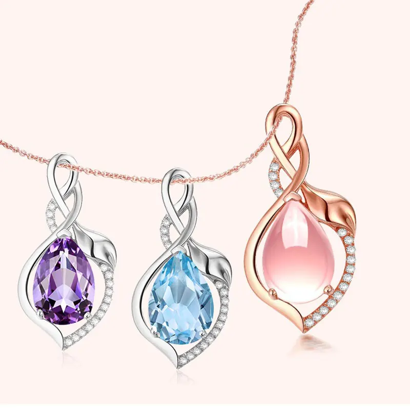 Zoeber водный кулон в виде капли металлическая цепочка ожерелье для женщин 3 цвета