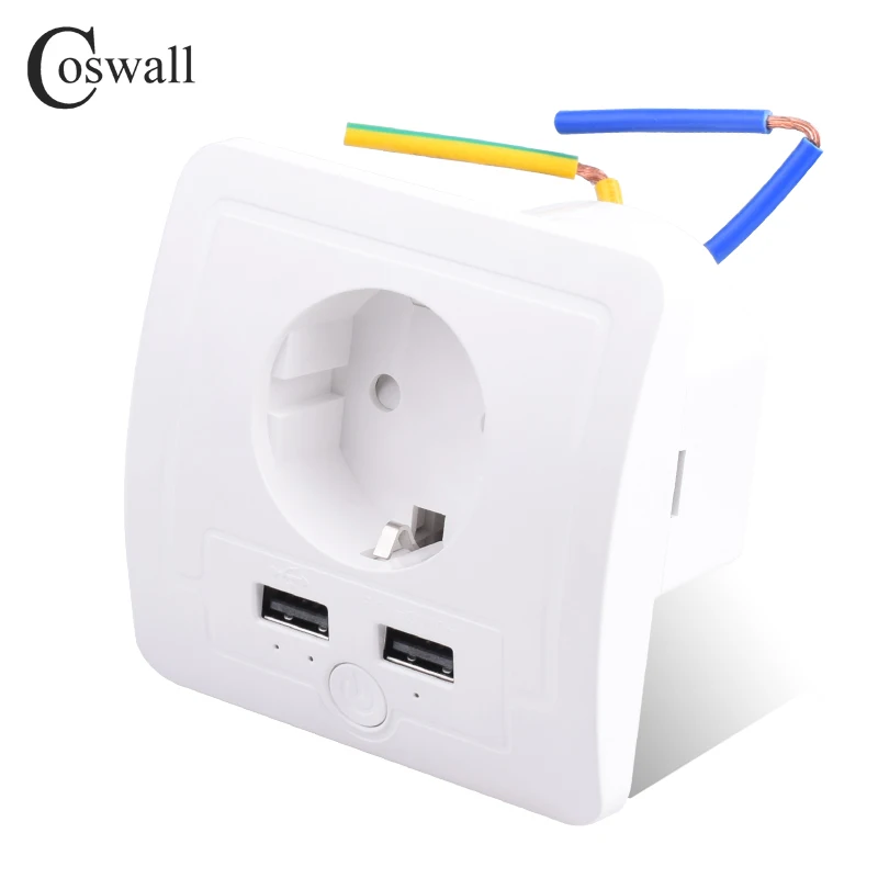 Настенная розетка Coswall Zigbee 3 0 Tuya 2 USB-порта для зарядки таймер программируемый с Alexa