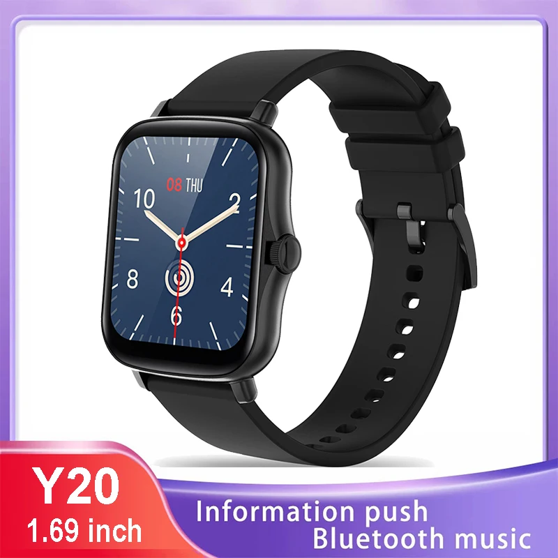 

2021 New Smart Watch Y20 Men Women 1.69 inch Full Touch Screen Fitness Tracker IP67 Waterproof GTS 2 2e Smartwatch pk P8 Plus