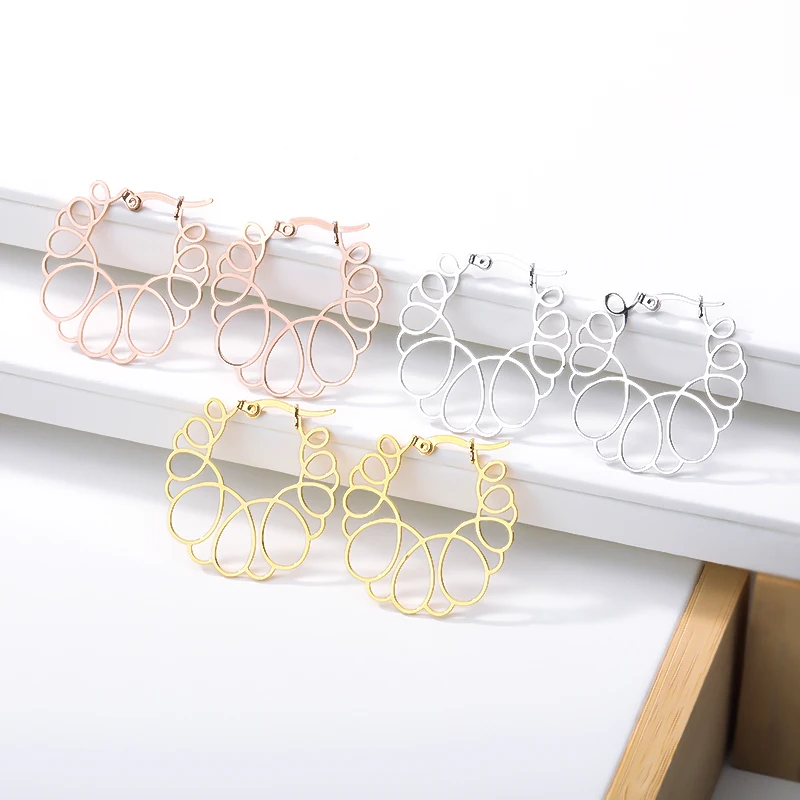 Серьги-кольца неправильной формы в стиле бохо модные ювелирные изделия из