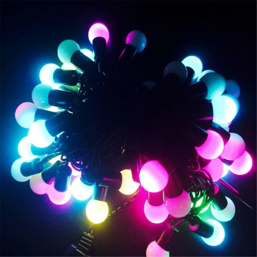 RGB 5 м/10 м 50/100 светодиодов цветной шар RGB водонепроницаемый уличный светодиодный светильник Сказочный Рождественский светильник s для вечерние украшения праздника - Испускаемый цвет: RGB