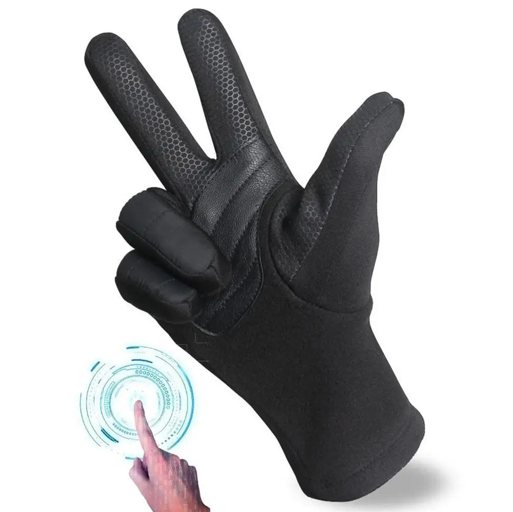 

Windstopers Gloves Anti Slip Windproof Thermal Warm Touchscreen Glove Breathable Tactico Winter Men Women Black Zipper Gloves