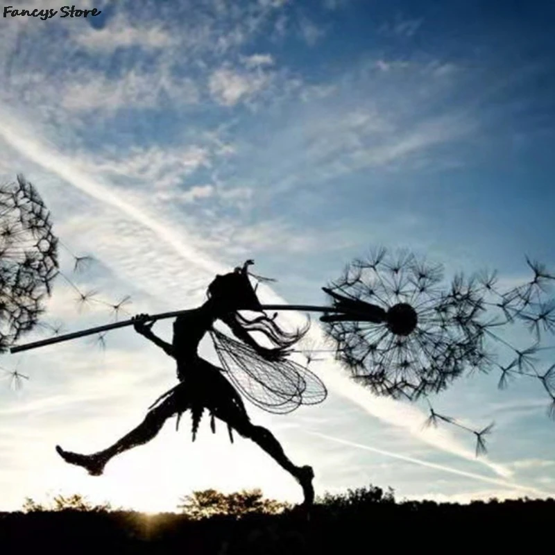 

Liberty Iron Piece Flower Goddess Fairy Garden Decoration Fairy Tale Interesting Fairy Tale Iron Artwork Potted Plant Grassland