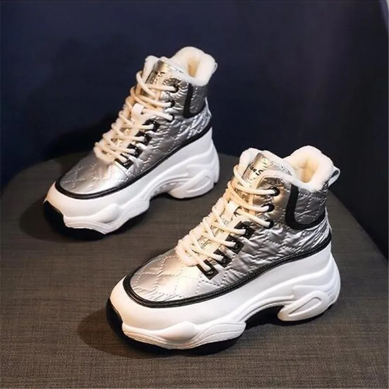 

NEW Women Chunky Sneakers Platform Winter Plush Warm Cotton Shoes Suede Casual Female Dames Dad Sport Shoe Zapatillas Mujer