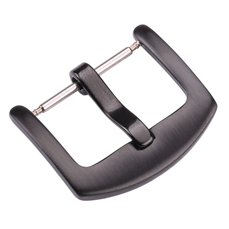 HENGRC Stainless Steel Watch Strap Buckle 18 20 22 24mm Men Silver Black Metal Watchband Clasp Accessories