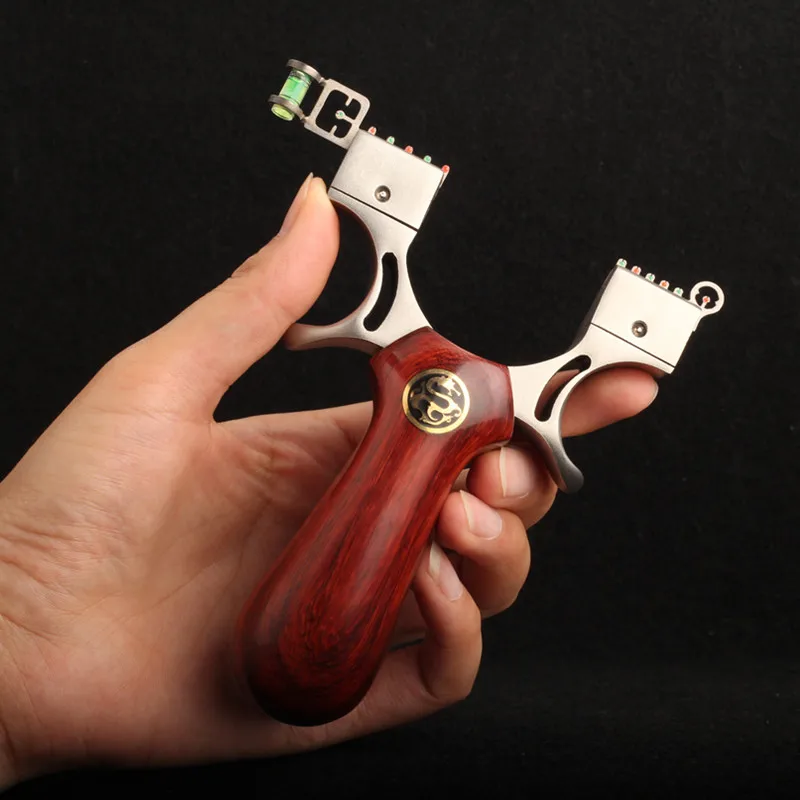 

Stainless Steel Clip Fiber Optic Slingshot Flat Rubber Band Slingshot High Power Recurve Standard Outdoor Catapult