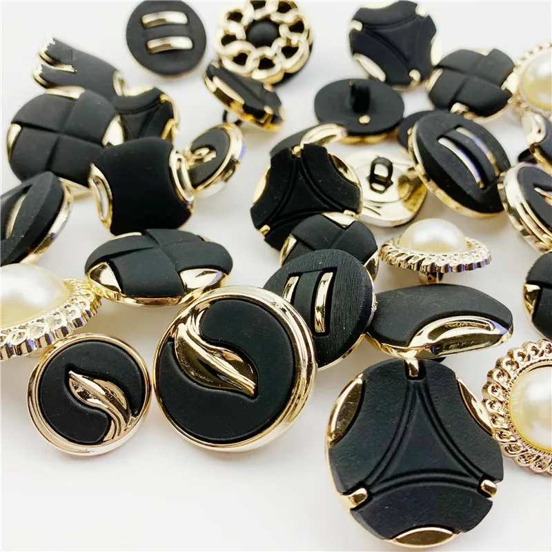 Модные черные пуговицы с хвостовиком для одежды круглые пластиковые сделай сам