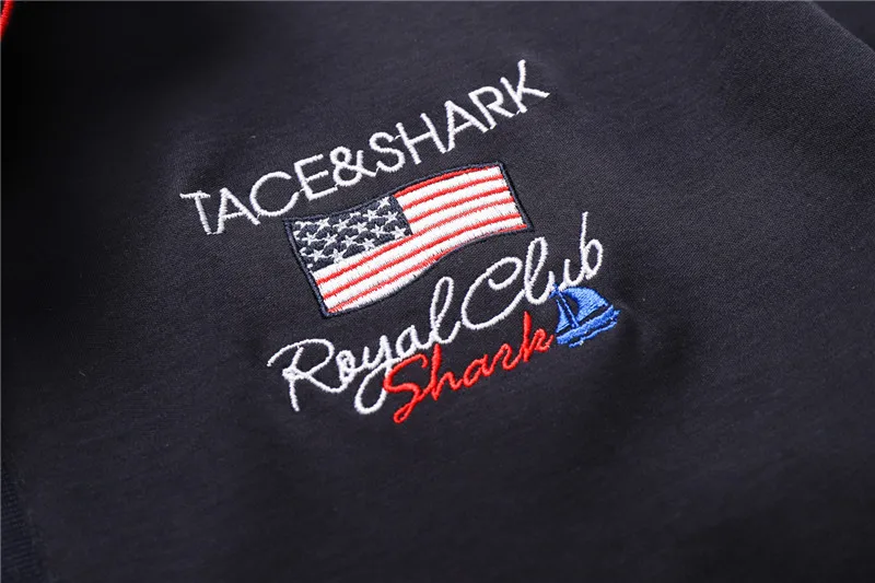 Брендовая футболка Tace & Shark с флагом страны мужская одежда в стиле акулы 2018 летняя