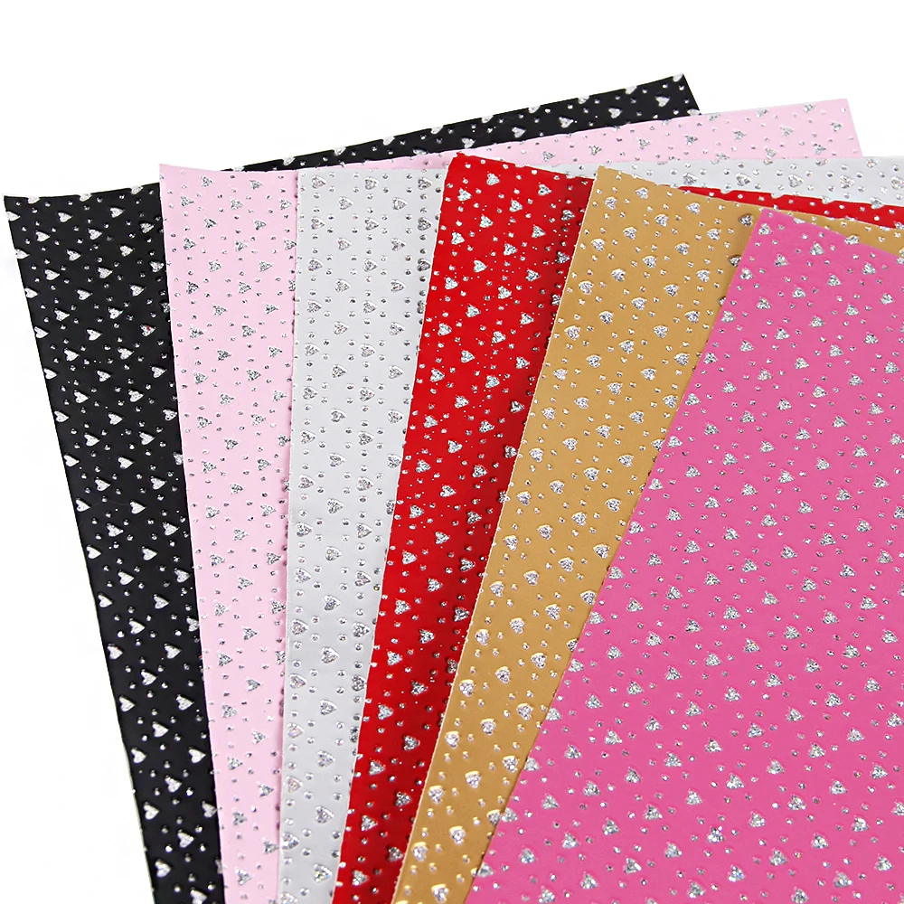 David accessories 20*33cm heart love valentine day glitter Synthetic leather fabric DIY hair bow decoration crafts 1Yc3377 | Дом и сад