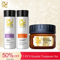 purc 3 pcs keratin for hair shampoo magical hair mask anti frizz smoothing straightening keratin scalp deep cleaning shampoos