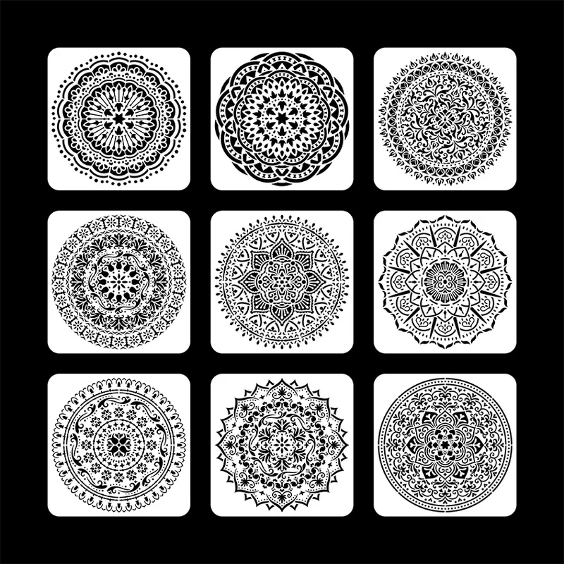 9 шт. большой размер многоразовый трафарет лазерная резка живопись шаблон пол