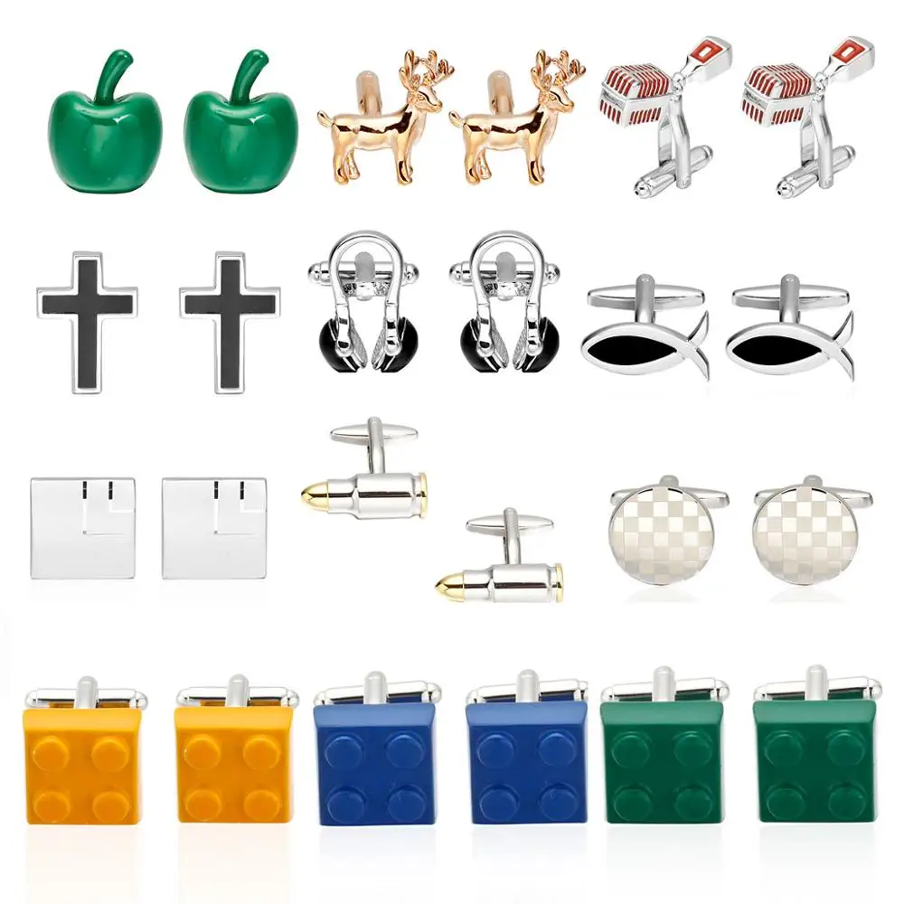 Запонки с эмалью мужские французские красные