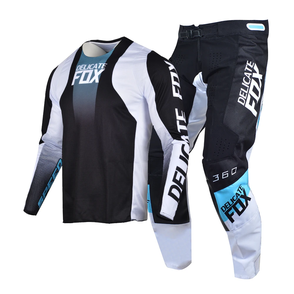 

2022 Gear Set Delicate Fox 360 Dier Jersey Pants Combo Mens MX BMX Dirt Bike Cycling Kits Moto Offroad Black Adult Suit