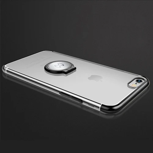 Для iPhone X 7/8 7/8Plus чехол для телефона Xundd Прозрачный жесткий чехол из поликарбоната с изображением защитный чехол-накладка на заднюю панель для iPhone 6 6s чехол Funda с защитой от повреждений и кольцом держателем - Цвет: black