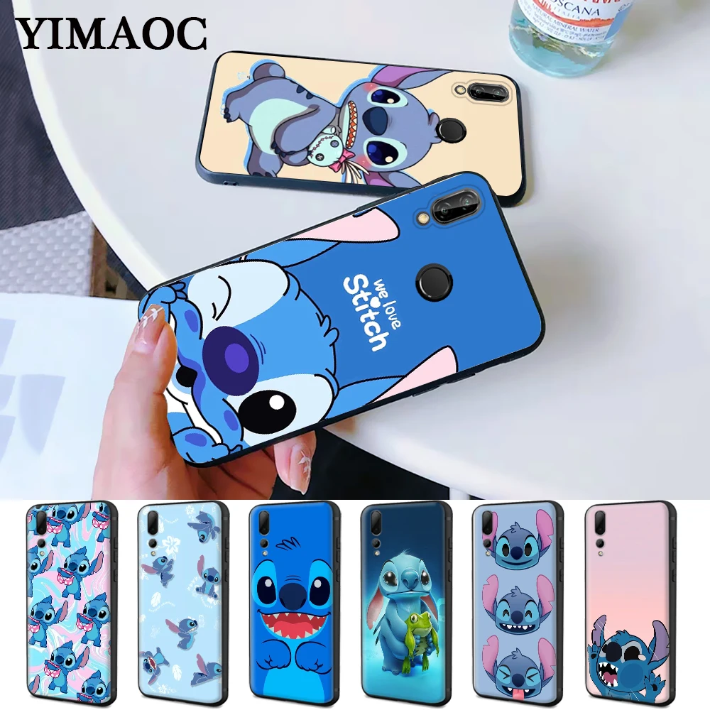 Милый мультфильм Стич силиконовый чехол для Huawei P8 Lite 2015 2017 P9 2016 Mimi P10 P20 P30 Pro P Smart Z