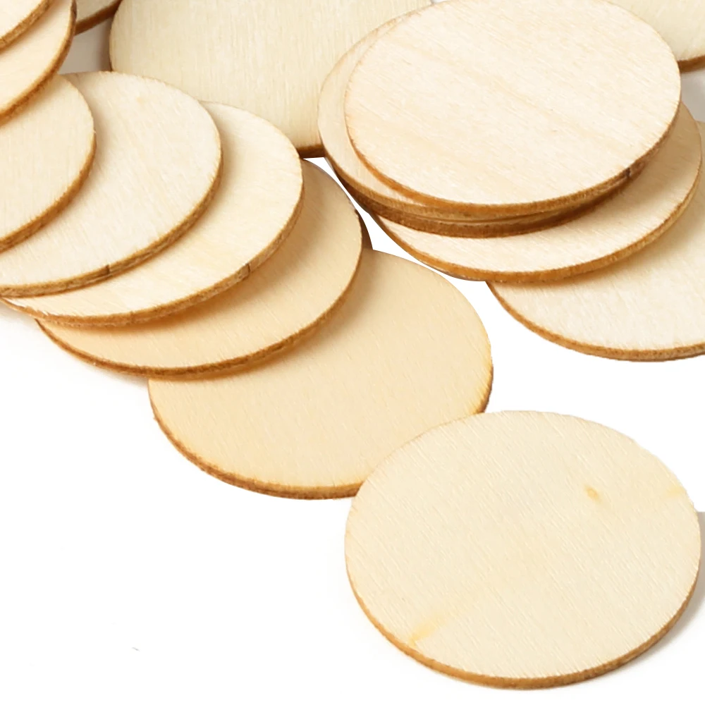 Круглые деревянные нарезанные Крашеные чипсы 50 шт. диски DIY домашнее украшение