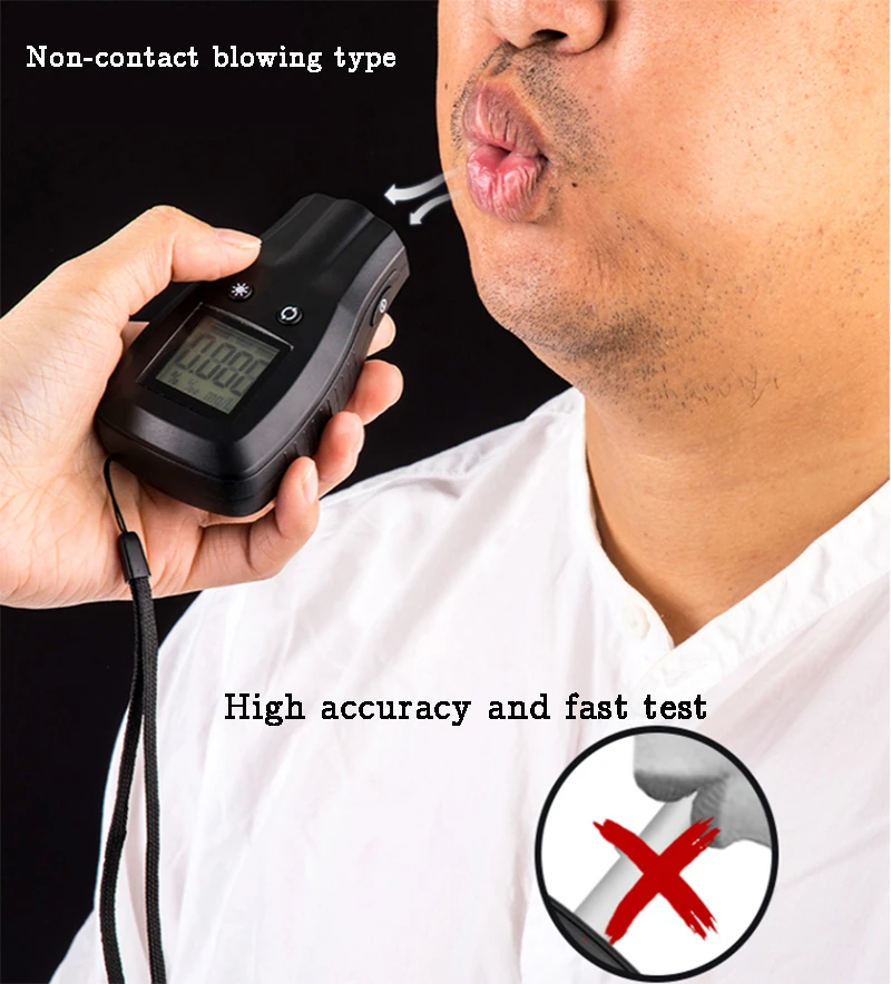 

Handheld Alcohol Tester Digital Alcohol Tester Alcohol Breath Tester Breathalyzer Analyzer LCD Detector Backlight Light