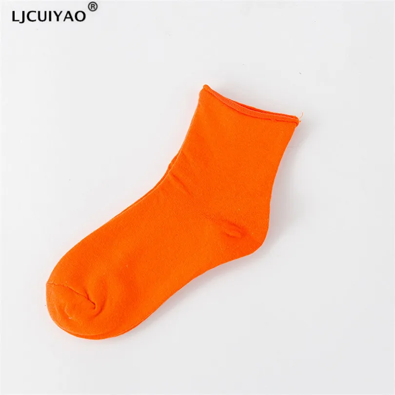 

2 шт. = 1 пара, женские хлопковые однотонные носки ярких цветов LJCUIYAO, весна-осень