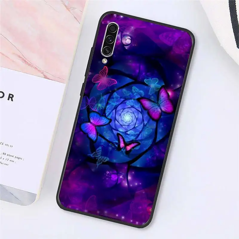 

infinite butterfly flower Purple Phone Case For Samsung galaxy S 9 10 20 A 10 21 30 31 40 50 51 71 s note 20 j 4 2018 plus