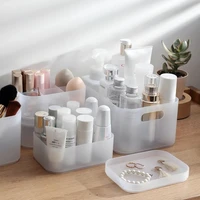 makeup box matte clear plastic compartment desk table artifact storage box storage box container cosmetic organizer