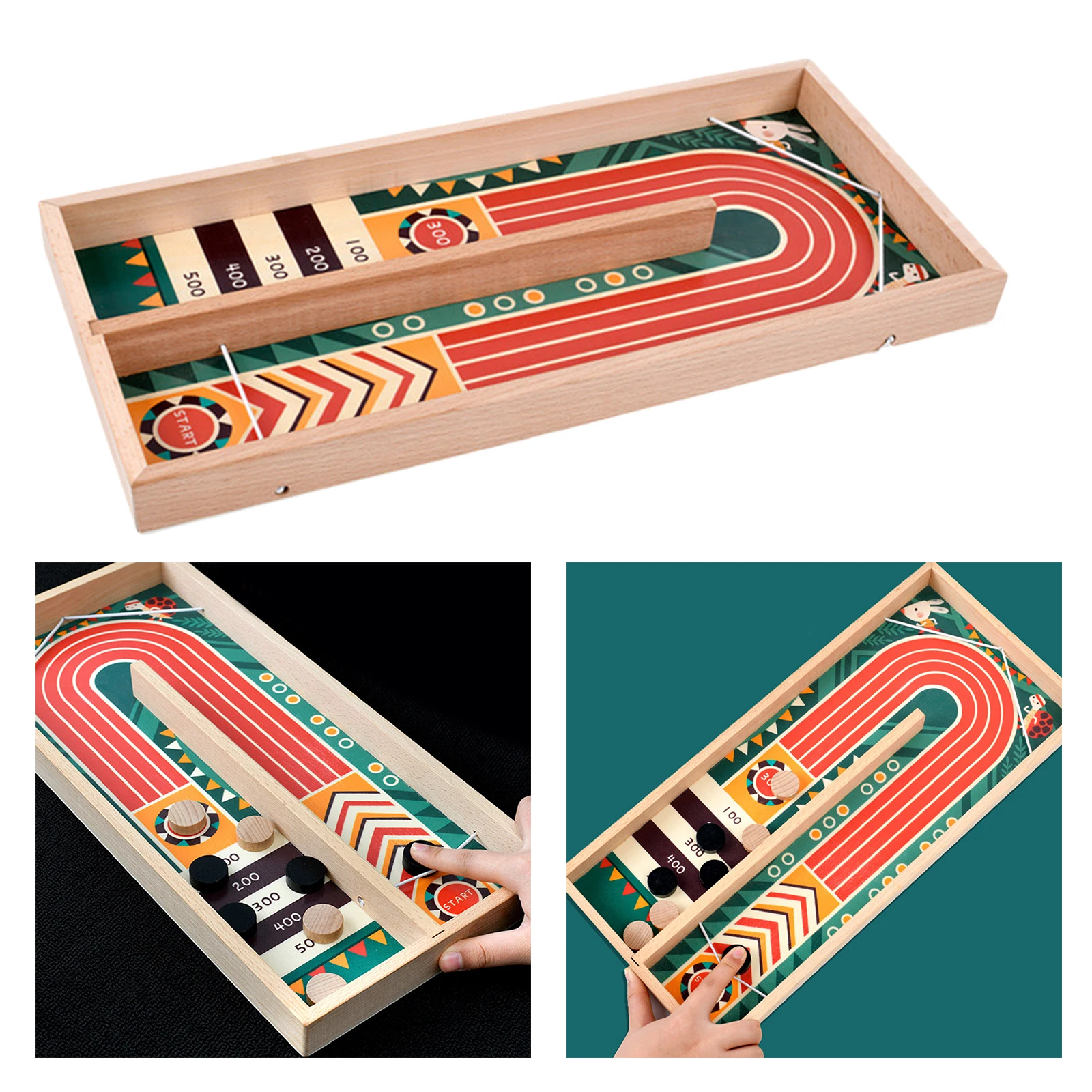 

Wooden Foosball Slingshot Winner Fast Sling Puck Game Large Size Funny Table Battle Board Game Parent-child Interactive Toy