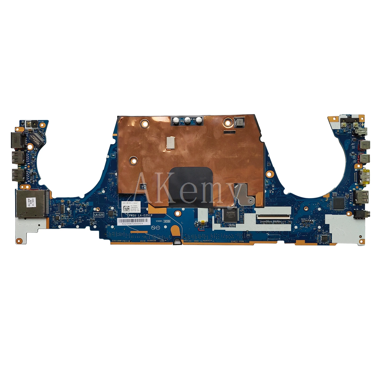 Akemy For HP ZBook Studio G4 Laptop Motherboard LA-E251P 921016-601 921016-001 I5-7440HQ CPU M1200 GPU Test work