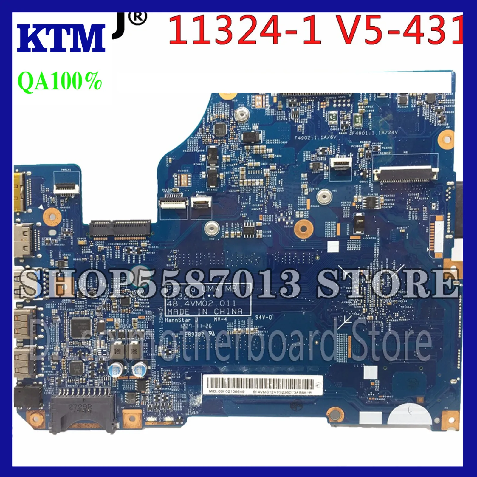 

KEFU 11324-1 Motherboard For Acer Aspire V5-431 V5-331 V5-531 V5-571 Motherboard with i5 CPU original Test Motherboard