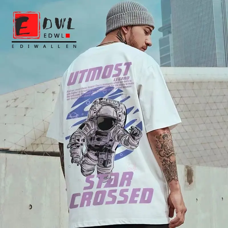 

2021 Summer Fat Men's Letter Cartoon Printing Fashion T-shirt Large Size Printing Loose Short-sleeved Top Casual T-shirt 5XL