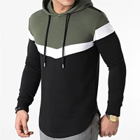 2021 new spring and autumn mens sports sweaters european and american fashion fitness hooded casual tops color matching tops