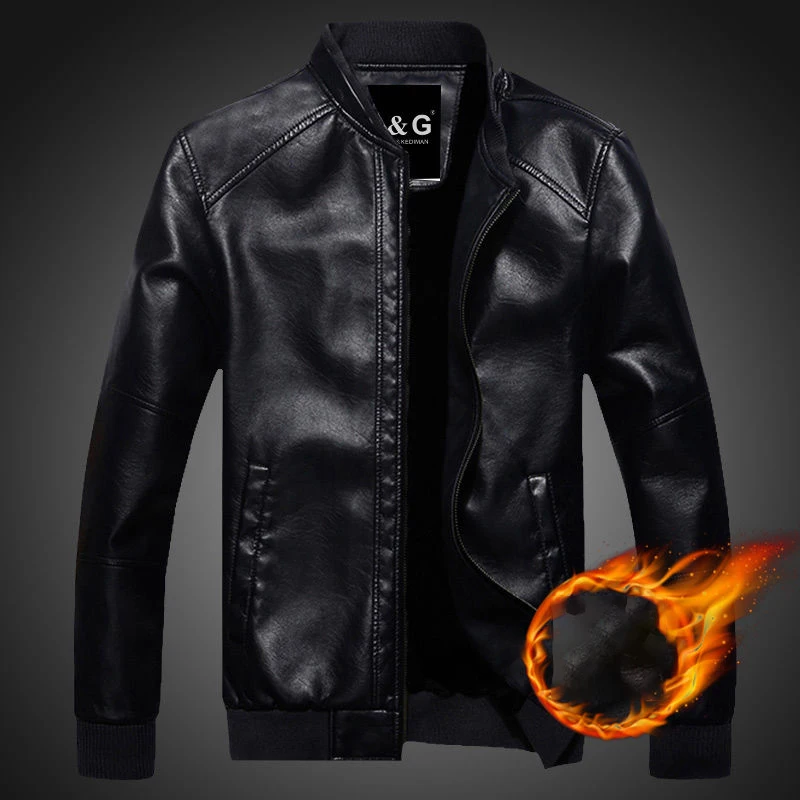 Мужские кожаные куртки Осенняя Новая повседневная винтажная байкерская куртка