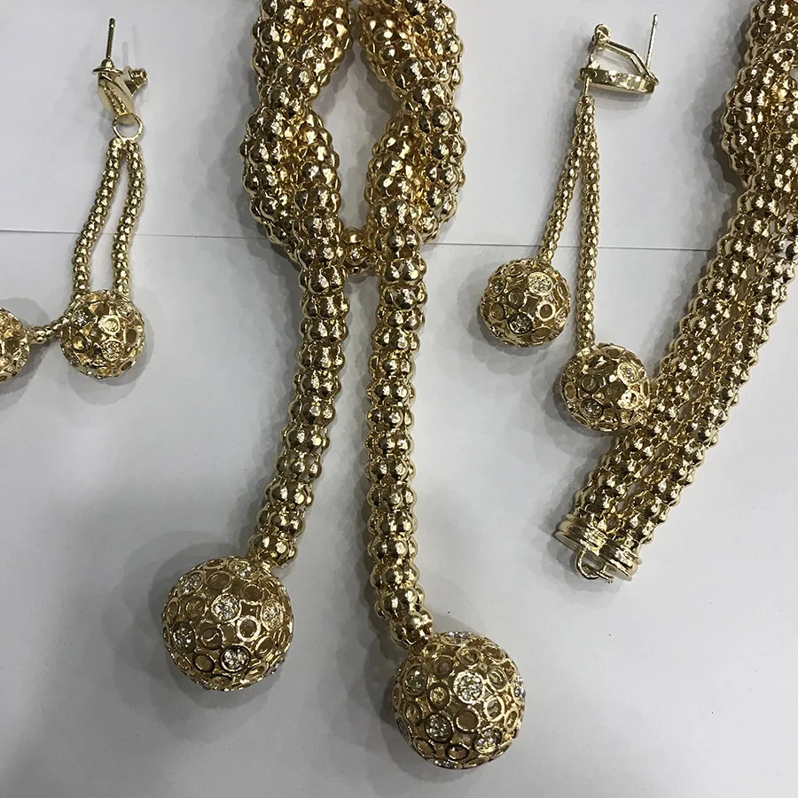 Лимит скидка африканские бусы Ювелирные наборы Индийский Золотой Цвет Роскошные