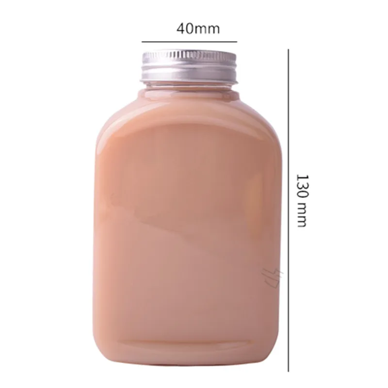 

20pcs 350ml juice bottle takeaway coffee milk tea seal plastic bottle pet cold drink thickened small wine packaging cup with lid