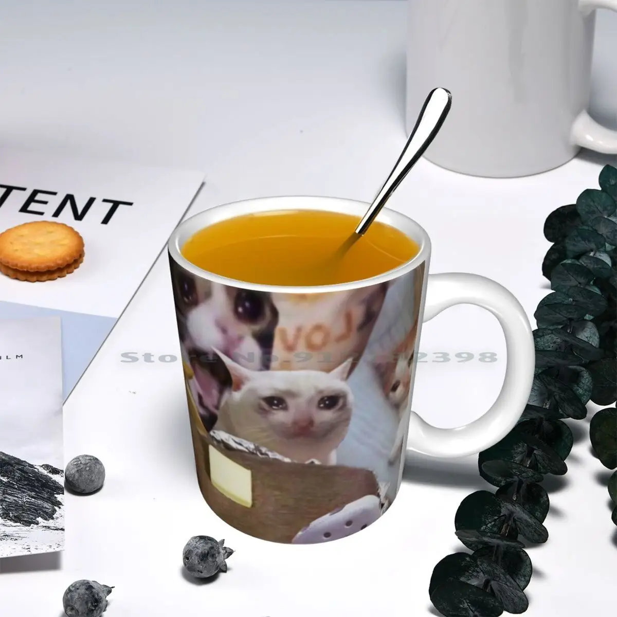Керамические кружки с изображением плача и кота кофейные чашки кружка для чая