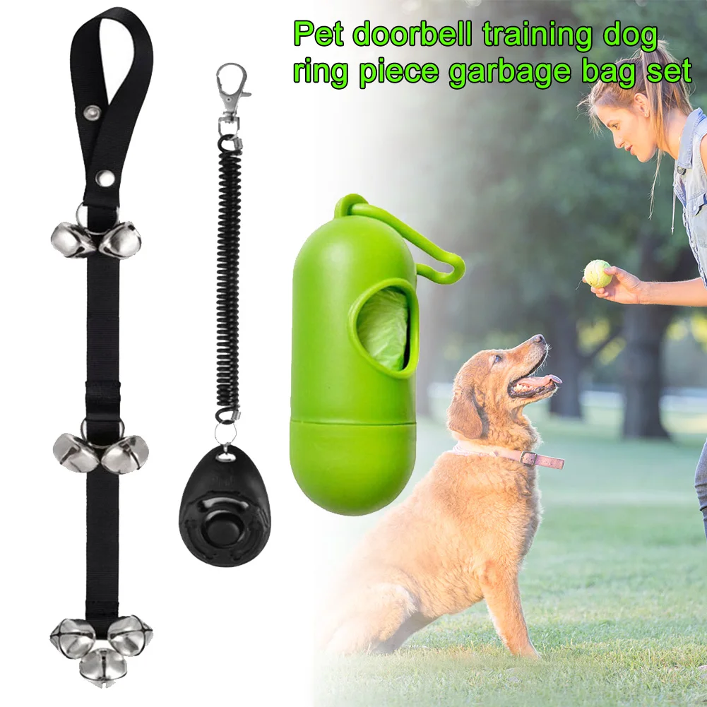 3pcs Waste Bag With Clicker Obedience Alarm Adjustable Portable Pet Training Set Home Accessories Aid Tool Puppy | Дом и сад