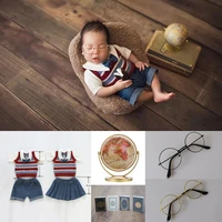 dvotinst newborn baby boy girlsphotography college outfit set books glasses globe creative mini props photo shooting accessories