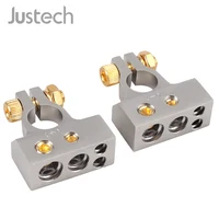 Justech 2 / 4 / 8 / 10 Gauge AWG Positive & Negative Battery Terminals Clamp and Shims (Pair)+/- Battery Terminal
