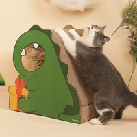 dinosaur carton breathable wood cat claw plate corrugated paper scratch cardboard folding house cats tent small dog sleeping bed