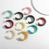 9 colors fashion geometric c shaped hoop earring for women trendy simple circle retro resin acrylic earrings party jewelry gifts