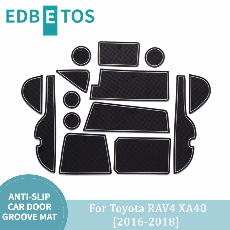 

For Toyota RAV4 Rav 4 XA40 2016-2018 Car Cushion Non-Slip Gate Slot Pad Cup Mat Car Interior Door Slot Pad Automotive Decoration