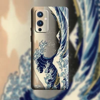 simple kanagawa wave plastic hard shell case for oneplus 8 pro 7t pro 7 pro 8t 9 pro case cover