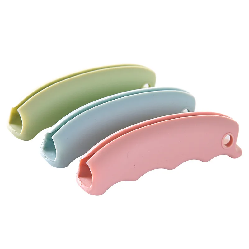 

Comfortable Portable Silicone Mention Dish For Shopping Bag to Protect Hands Trip Grocery Bag Holder Clips JJJJT326