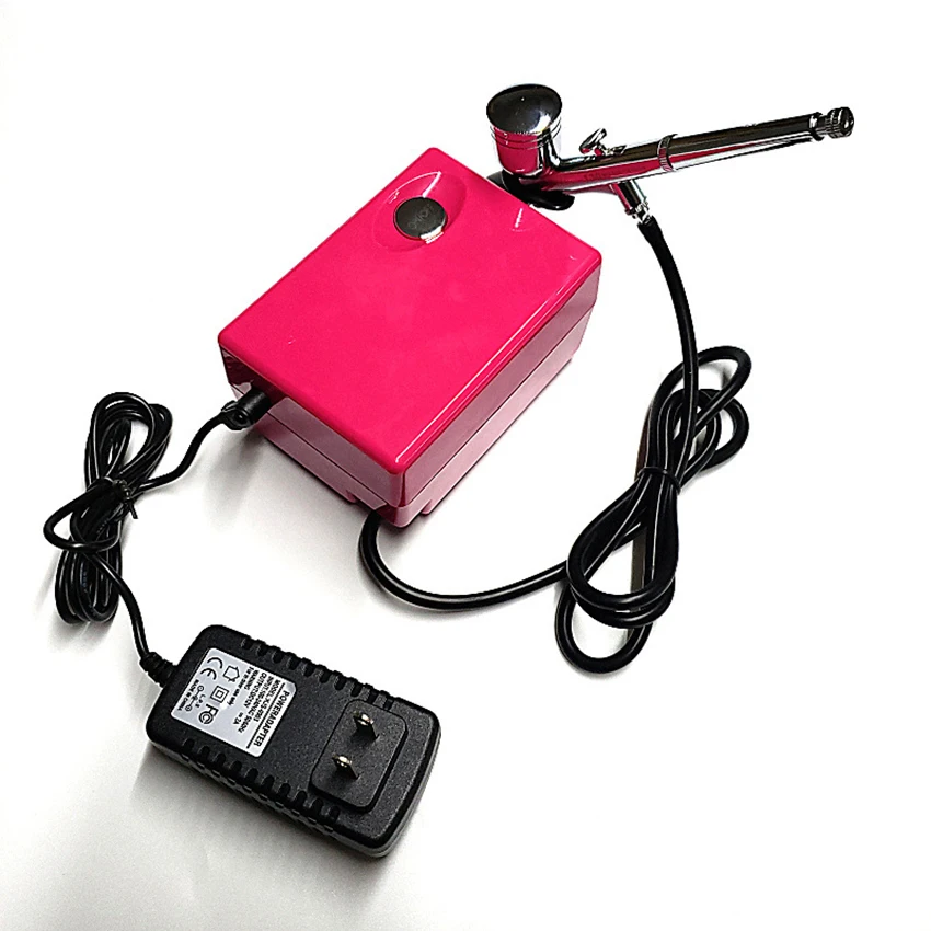 Dual-Action Air Brush Pen Set with Mini Air Compressor, 0.3mm Needle, 7CC Cup, Gravity Feed Airbrush for Makeup Art Craft Nails